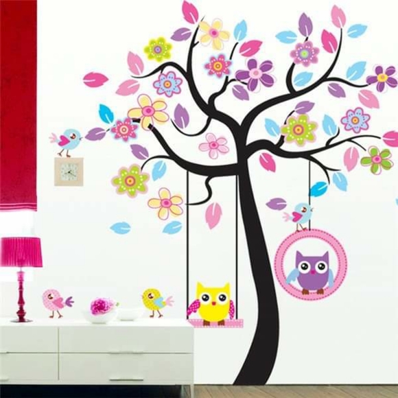 Owl Tree Wall Sticker Decor For Kids Room - Picture 3 of 7